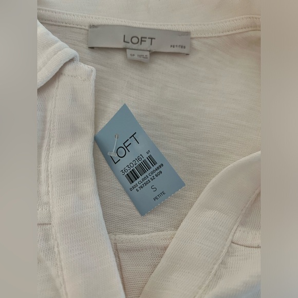 NWT LOFT Slub Split Neck Shirt - Petite - Picture 4 of 8